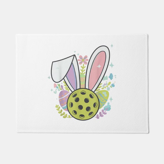 Pickleball Easter T-Shirt Doormat (Front)