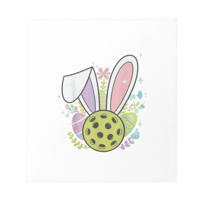 Pickleball Easter T-Shirt Notepad (Front)