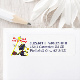 Pickleball Eat, Dink, Be Merry Address Label