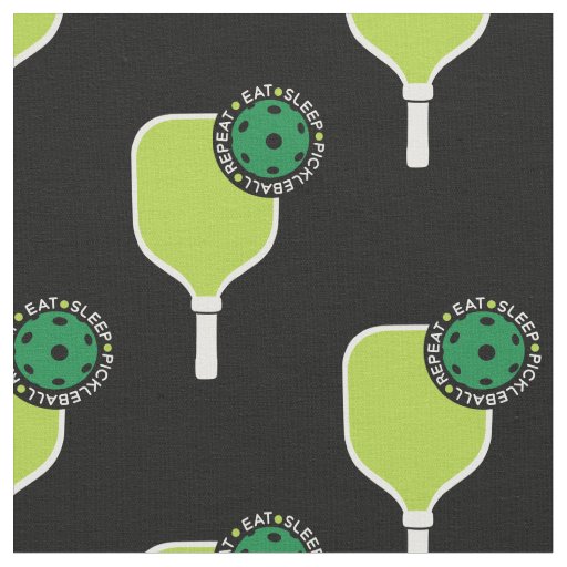 Pickleball: eat sleep, pickleball,  black, green fabric