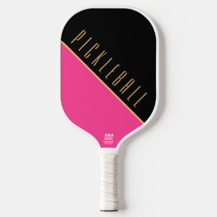 PICKLEBALL Elegant Pink Black Slant Color Block Carbon Fiber Pickleball Paddle