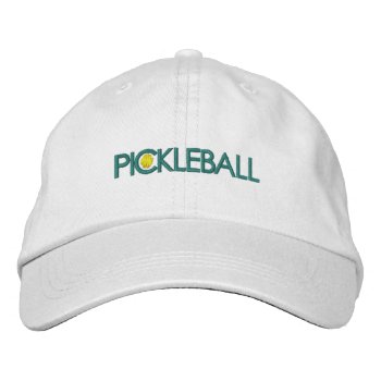 Pickleball Embroidered Ba Embroidered Baseball Cap by Luzesky at Zazzle