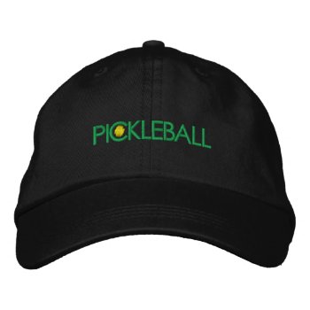 Pickleball Embroidered Ba Embroidered Baseball Cap by Luzesky at Zazzle