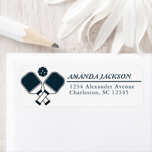 Pickleball Enthusiast Paddles Return Address Label (Insitu)