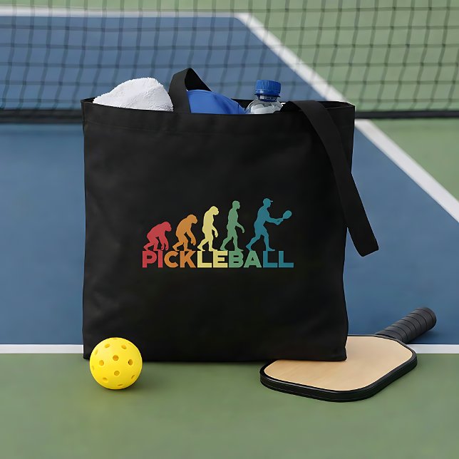 Pickleball Evolution Funny Custom Name or Text Tote Bag (Creator Uploaded)
