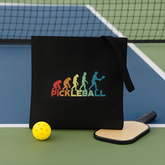 Pickleball Evolution Funny Custom Name or Text Tote Bag (Creator Uploaded)