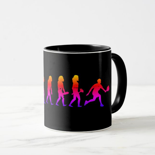 Pickleball Evolution Funny Pickleball  Mug (Front Right)