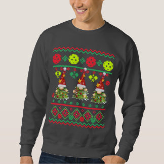 Pickleball Festive Gnomes Ugly Sweater
