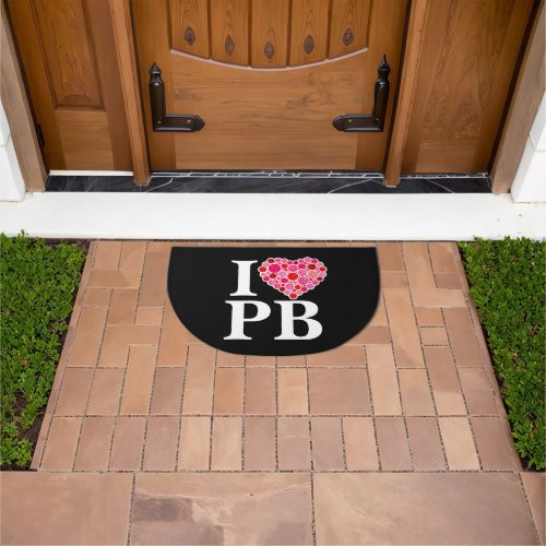 Pickleball Filled Heart Pink and Red I Heart PB Doormat
