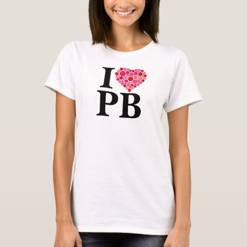 Pickleball Filled Heart Pink and Red I Heart PB T_Shirt