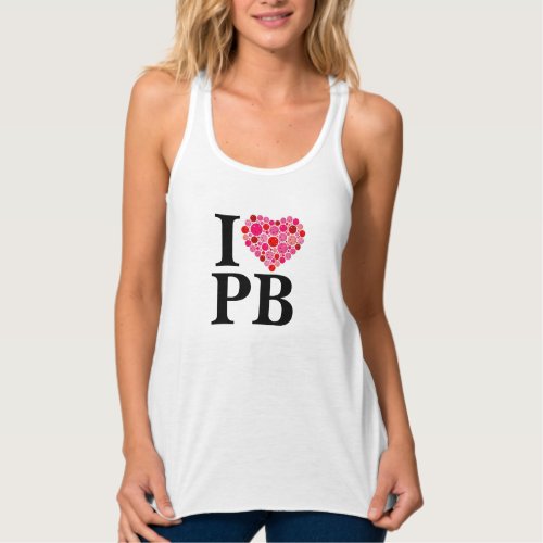 Pickleball Filled Heart Pink and Red I Heart PB Tank Top