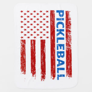 Pickleball Flag - Playing Paddleball Pickleball Am Baby Blanket