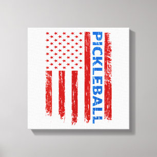 Pickleball Flag - Playing Paddleball Pickleball Am Canvas Print