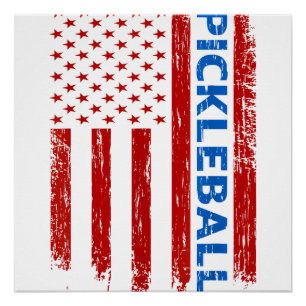 Pickleball Flag - Playing Paddleball Pickleball Am Poster