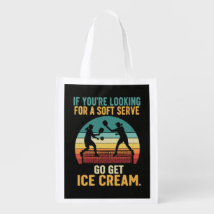 Pickleball for Men Women Grocery Bag