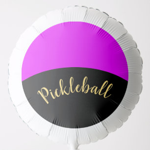 PICKLEBALL Fun Bright Tropical Pink Black Curves Balloon