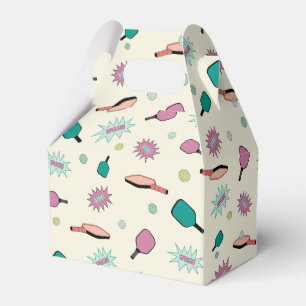Pickleball! Fun Colorful Pattern Favor Boxes