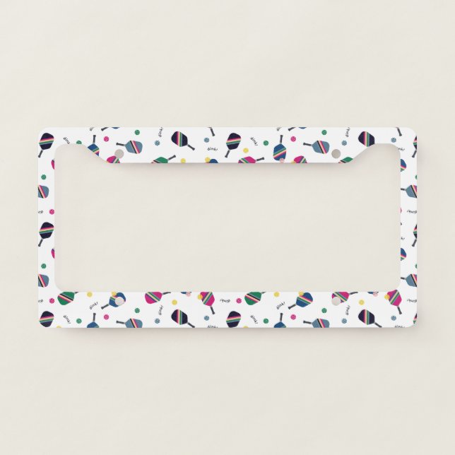 Pickleball Fun Paddle Dink License Plate Frame (Front)