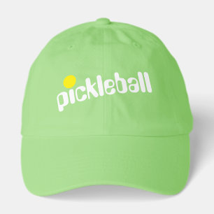 PICKLEBALL Fun Retro Diagonal Text On Bright Green Hat