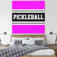 PICKLEBALL Fun Tropical Pink White Racing Stripes