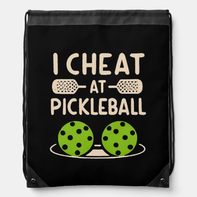 Pickleball Funny Drawstring Bag (Front)