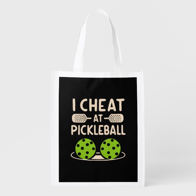 Pickleball Funny Grocery Bag (Front)
