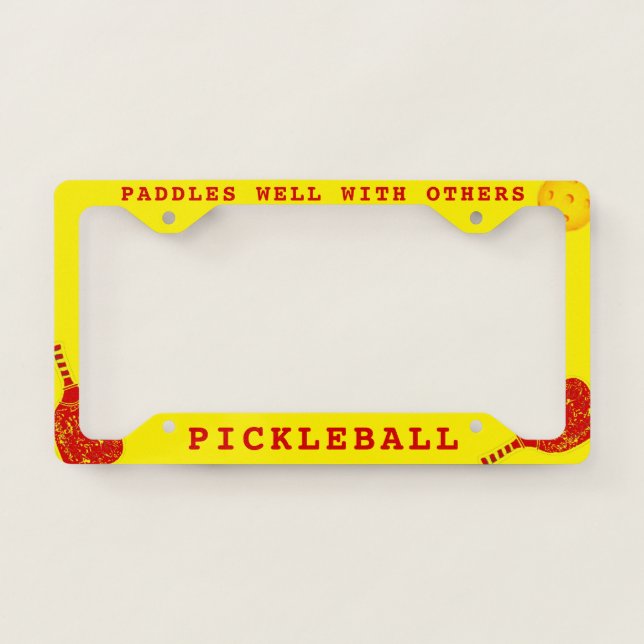 Pickleball Funny II Style B License Plate Frame (Front)