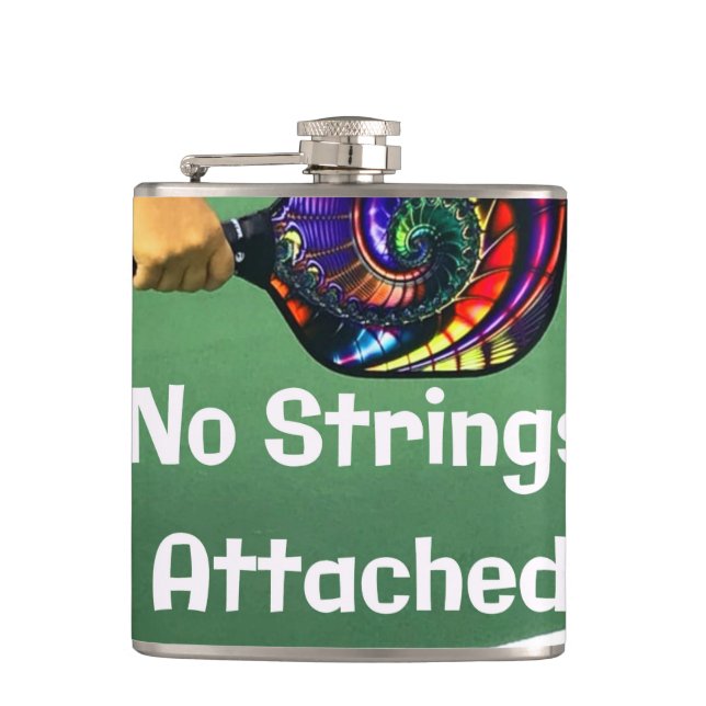 Pickleball Funny No Strings Attached Flask (Front)