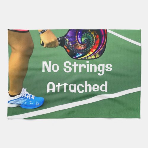 Pickleball Funny No Strings Attached Kitchen Towel