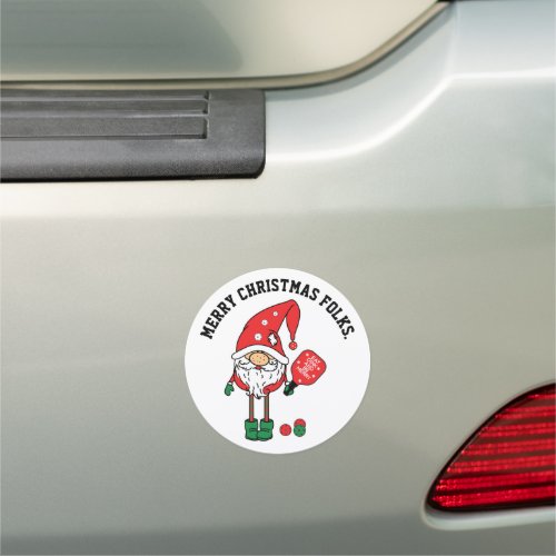 Pickleball funny Santa Car Magnet