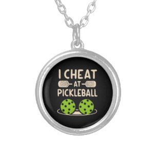 Pickleball Funny Silver Plated Necklace