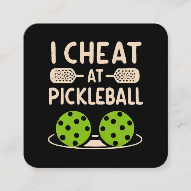 Pickleball Funny Square Business Card (Front)