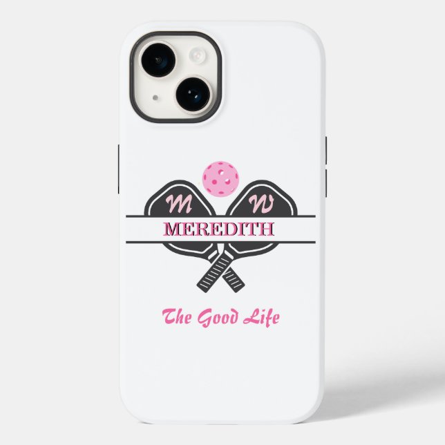 Pickleball Gal Paddles Custom Monogram Name     Case-Mate iPhone Case (Back)