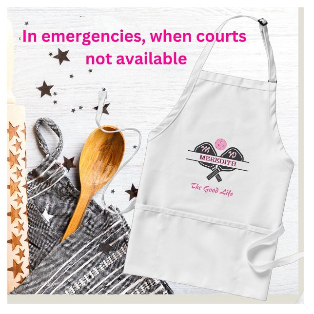 Pickleball Gal Paddles Custom Name Monogram Adult Apron (Creator Uploaded)