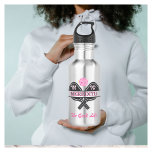 Pickleball Gal Paddles Monogram Custom First Name Stainless Steel Water Bottle<br><div class="desc">Pickleball Gal certainly deserves a water bottle hat tells the story -- she loves playing and "the good life" makes that statement for her. Her initials / monogram on the paddles and her name on the bottom. Fun and unique. For yourself or makes a wonderful gift. Any design questions, just...</div>