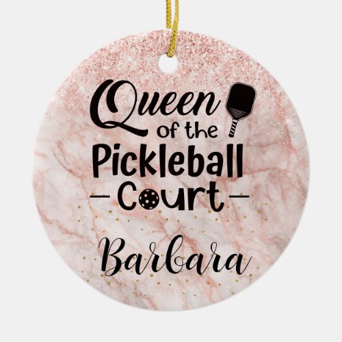 PIckleball Gal Queen of the Court  Ceramic Ornament