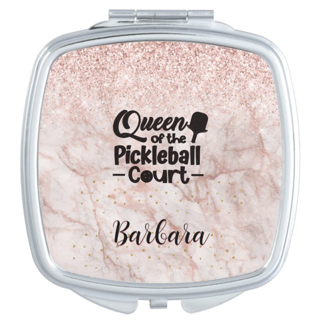 PIckleball Gal Queen of the Court Compact Mirror (Front)