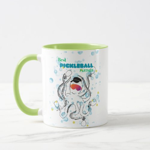 Pickleball game mug coffee octopus funny 