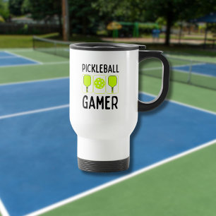 Pickleball Gamer Paddles and Ball Travel Mug