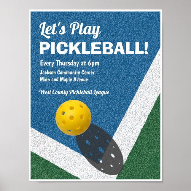 Pickleball Games Advertising  Poster (Front)