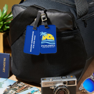 Pickleball Gear Identification Personalized Text Luggage Tag