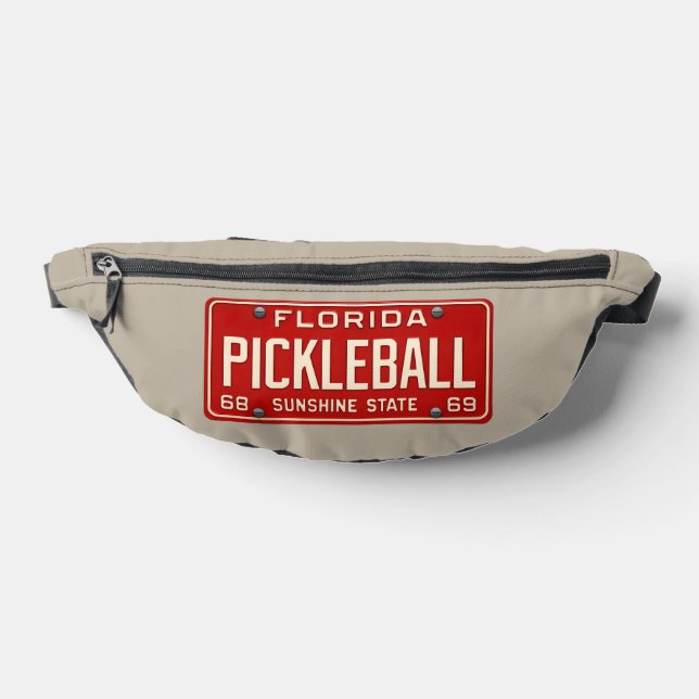 Pickleball Gear | Red Retro Florida License Plate Fanny Pack (Lay Down)