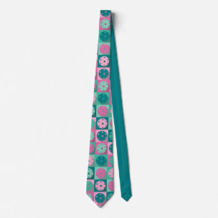 Pickleball - geometric pattern, pastel colors. neck tie