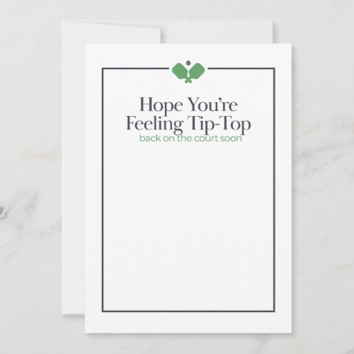 Pickleball Get Well Card | Navy Green