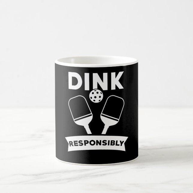 Pickleball Gift Dink Responsibly Pun Coffee Mug (Center)