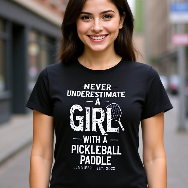 Pickleball Gift Funny Saying Type Personalized T-Shirt (pickleball gift personalized funny shirt women typography paddle birthday christmas club mom friend)