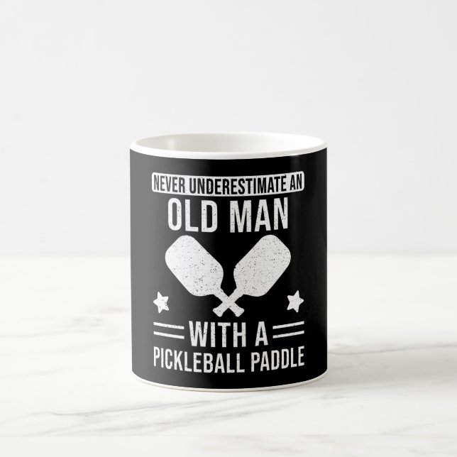 Pickleball Gift Never underestimate an Old Man Coffee Mug (Center)
