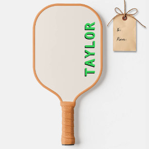 Pickleball Gift Personalized Electric Green Name Carbon Fiber Pickleball Paddle