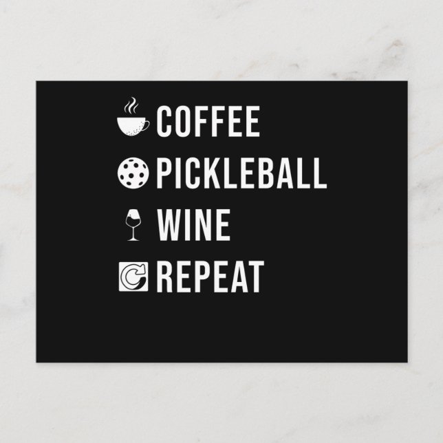 Pickleball Gift Pickleball Repeat Postcard (Front)