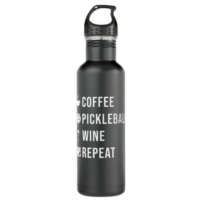Pickleball Gift Pickleball Repeat Stainless Steel Water Bottle (Front)